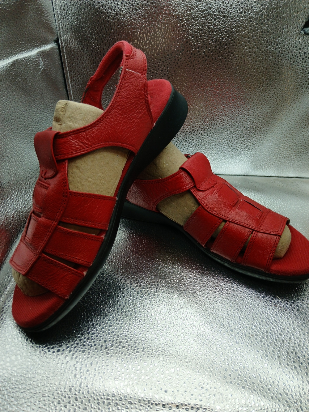 Dr. Scholl's Red Leather Fisherman Sandals